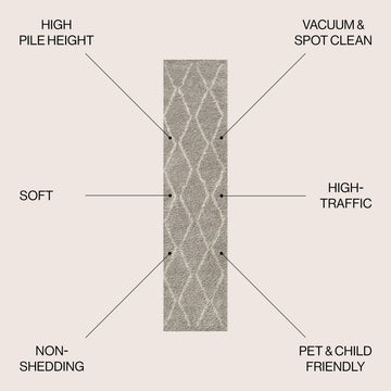 Catala Moroccan Diamond Shag Area Rug